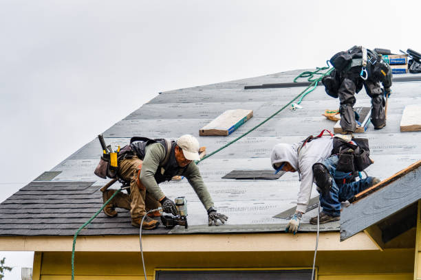 Professional Gutter Installation technician working in Plains, KS